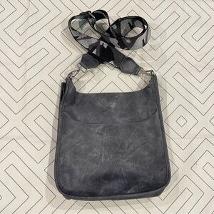 Ah Dorned Dark GrayFaux Leather Crossbody/Shoulder Purse.